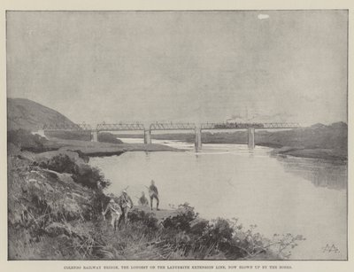 Colenso Spoorbrug, de Langste op de Ladysmith Uitbreidingslijn, nu opgeblazen door de Boeren door Charles Auguste Loye